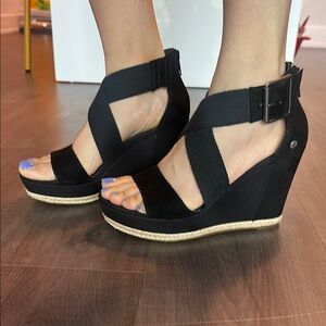 UGG Black Strappy Sandals